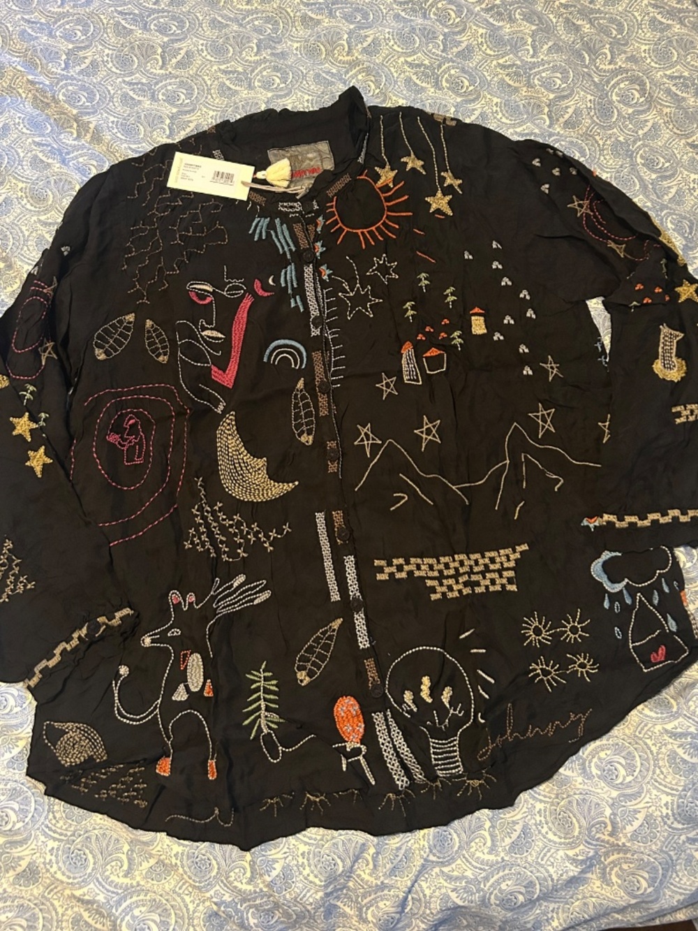 JOHNNY WAS STUNNING Embroidered top NWT - Rare Find Sz L - Picture 10 of 15
